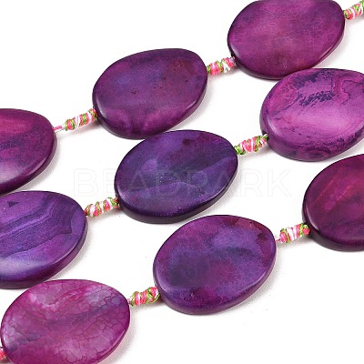 Natural Fire Crackle Agate Beads Strands G-P605-L03-01B-1