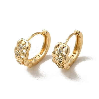 Brass Micro Pave Cubic Zirconia Hoop Earring EJEW-L271-05KCG-01-1