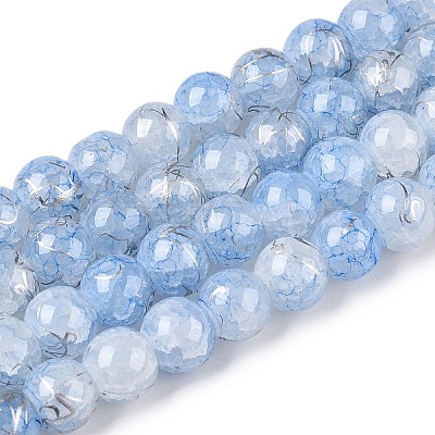 Drawbench Crackle Glass Beads Strands GLAA-N006-8mm-04-1