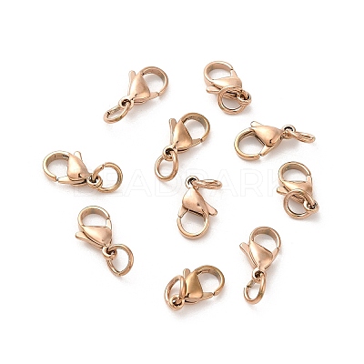 PVD Vacuum Plating 304 Stainless Steel Lobster Claw Clasps STAS-K155-A-11RG-1