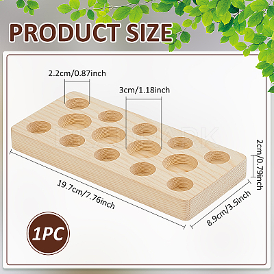 14-Slots Wooden Roller Bottles Essential Oil Storage Display Holder ODIS-WH0331-07-1