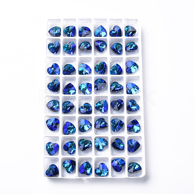 Heart Electroplated Glass Charms EGLA-N006-012-1