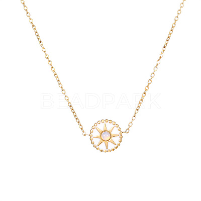Stylish 304 Stainless Steel Gold-Plated Cat Eye Necklace and Bracelet UJ8969-7-1