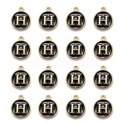 Golden Plated Alloy Charms LS-ENAM-S118-02H-1