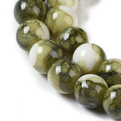 Baking Paint Glass Bead Strands GLAA-H031-01A-14-1