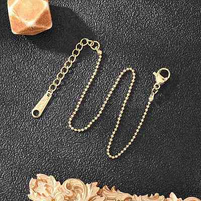 Ion Plating(IP) 304 Stainless Steel Ball Chain Bracelet for Women BJEW-G667-10G-1
