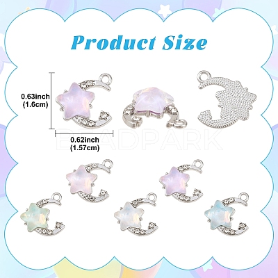 15Pcs 5 Colors Alloy Pendants FIND-YW0017-89-1