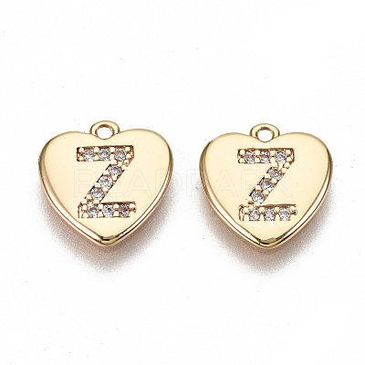 Brass Micro Pave Clear Cubic Zirconia Charms KK-N231-234Z-NF-1