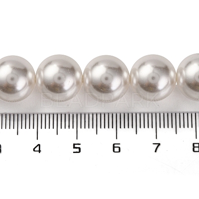 Baking Paint Pearlized Glass Pearl Round Bead Strands PEAR-H019-02E-04-1