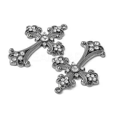 Alloy Rhinestone Cross Big Pendants ALRI-1475-B-NR-1