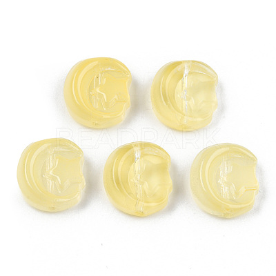 Transparent Spray Painted Glass Beads GLAA-N035-036-C05-1