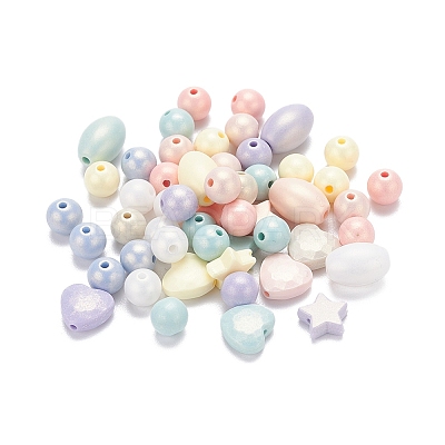 333Pcs 12 Style Spray Painted Acrylic Beads MACR-YW0001-52-1