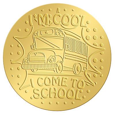 Plastic Self Adhesive Gold Foil Embossed Stickers DIY-WH0211-279-1