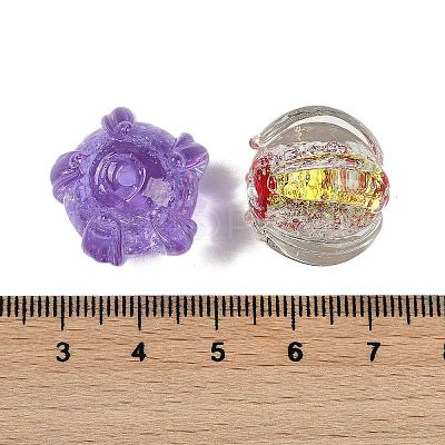 Handmade Gold Foil Lampwork Glass Beads FOIL-K003-03-1