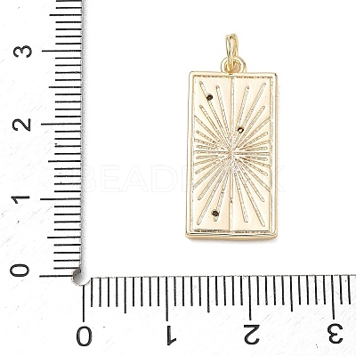 Brass Micro Pave Clear Cubic Zirconia Pendants CU-CBAFF5B-15G-1