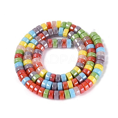 Electroplate Imitation Jade & Opaque Glass Beads Strands EGLA-Q132-04A-1