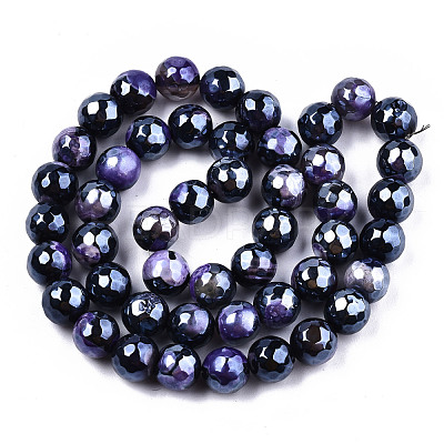 Electroplate Natural Fire Crackle Agate Beads Strands G-T131-54F-1