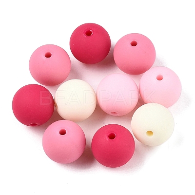 Rubberized Style Imitated Silicone Acrylic Beads MACR-T048-01A-15-1