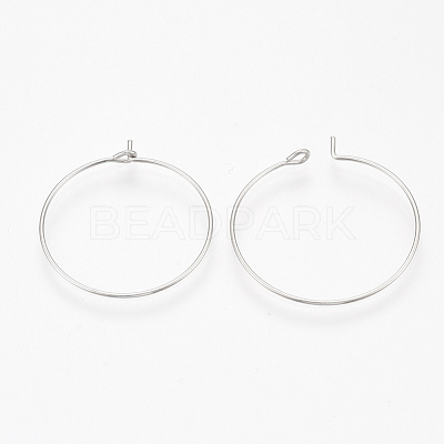 304 Stainless Steel Hoop Earring Findings X-STAS-T047-17-1