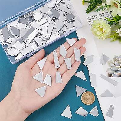 180Pcs 10 Style Sew On Mirror Rhinestones DIY-PH0013-73-1