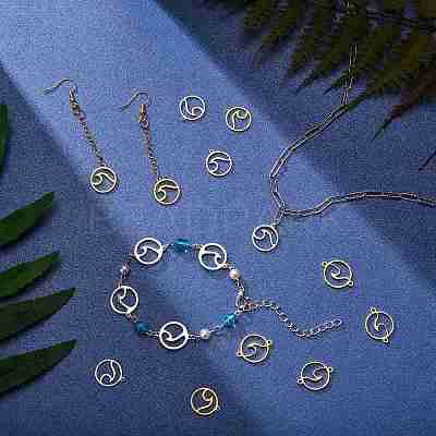 DIY Flat Round with Wave Making Findings Kits STAS-SZ0002-59-1