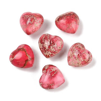 Dyed Natural Imperial Jasper Heart Palm Stone G-Q021-03C-1