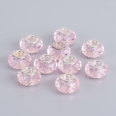 Faceted Glass European Beads GPDL-E004-01B-1