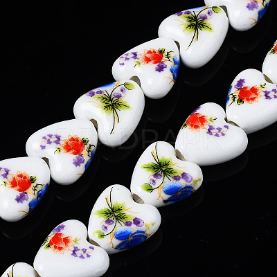 Handmade Porcelain Ceramic Beads Strands PORC-S502-043B-1