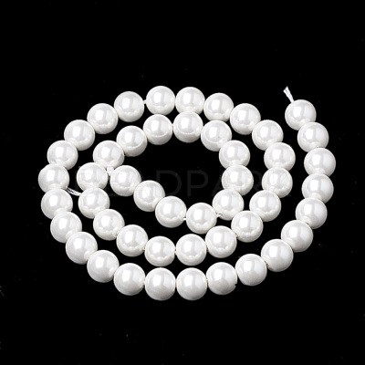 Shell Pearl Beads Strands X-BSHE-S301-8mm-04-1