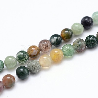 Natural Indian Agate  Round Beads Strands X-G-P100-01-1