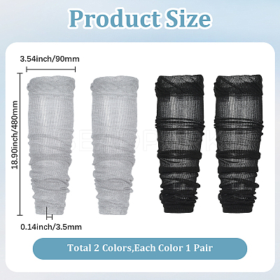 2 Pairs 2 Colors Polycotton Oversleeves AJEW-CY0001-40B-1
