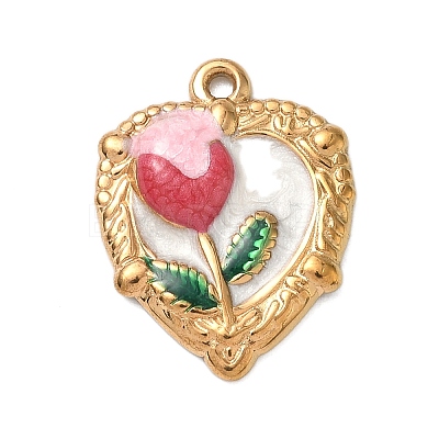 304 Stainless Steel Enamel Pendants STAS-A092-01E-G-1