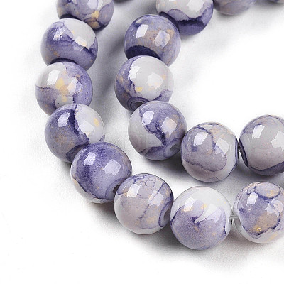 Baking Paint Glass Beads Strands X-DGLA-N003-10mm-C08-1