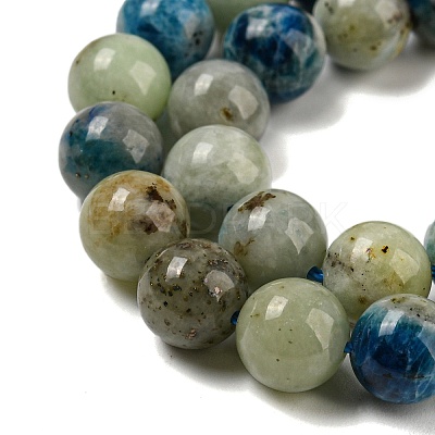 Natural Blue Azurite in Calcite Beads Strands G-NH0003-F01-02-1