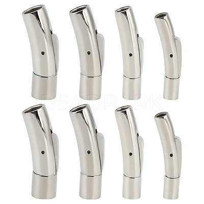 8Pcs 4 Styles Stainless Steel Bayonet Clasps STAS-DR0001-15P-1