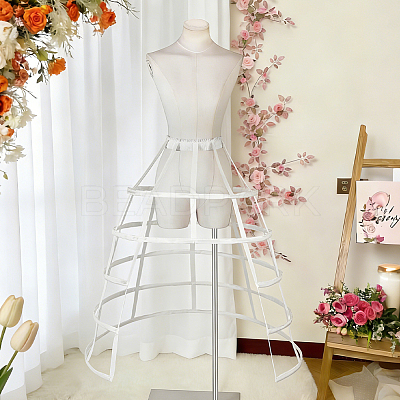 Polyester & Steel Wire Skirt 5 Hoop Petticoat for Wedding Dress Ball Gown DIY-WH0591-493A-1