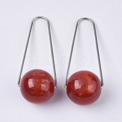 Imitation Gemstone Style Two Tone Acrylic Big Pendants STAS-S079-136E-1