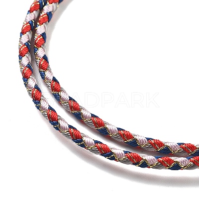 Polyester Cord Braided Necklace Makings MAK-L043-03G-20-1