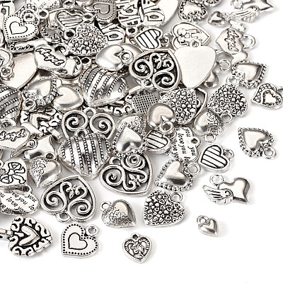 100Pcs 20 Styles Tibetan Style Alloy Pendants FIND-TA0003-59-1