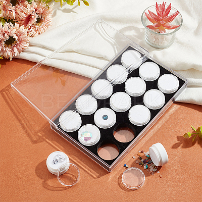 15Pcs Round Acrylic Loose Diamond Storage Box Sets VBOX-WH0005-07-1