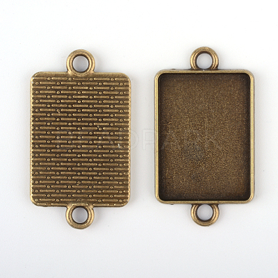 Vintage Tibetan Style Alloy Connector Cabochon Bezel Settings X-TIBE-M016-08AB-NF-1