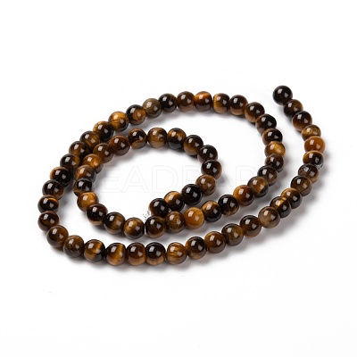 Round Tiger Eye Beads Strands Z0RQT011-1