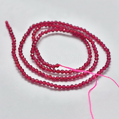 Glass Imitation Red Corundum Beads Strands X-G-K207-01B-01-1