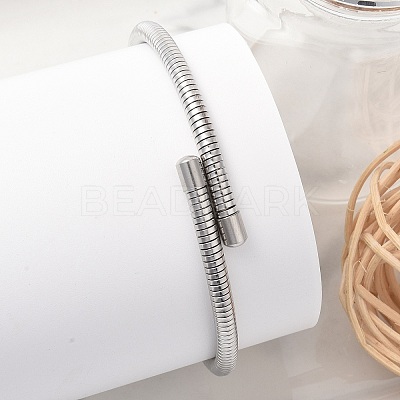 304 Stainless Steel Spring Bangles for Women BJEW-Z086-01P-01-1