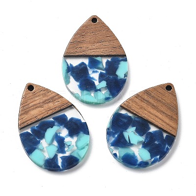 Resin and Walnut Pendants FIND-R051-15H-1