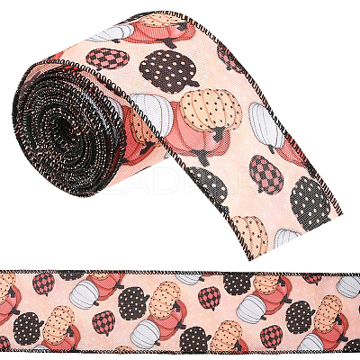 Pumpkin Pattern Polyester Ribbon OCOR-WH20003-66-1