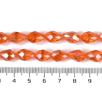 Transparent Electroplate Glass Beads Strands EGLA-N013-T6mm-B09-1