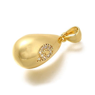 Rack Plating Brass Micro Pave Cubic Zirconia Pendants KK-L226-102G-Q-1