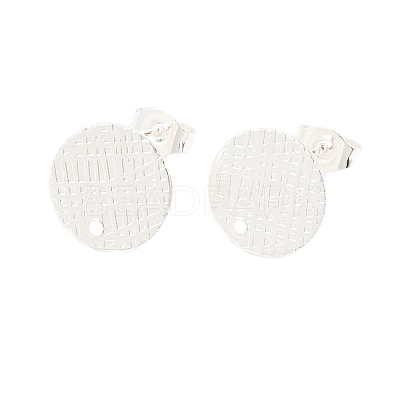 304 Stainless Steel Ear Stud Findings STAS-O119-14C-S-1