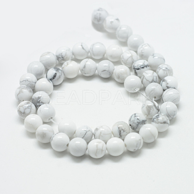 Natural Howlite Beads Strands G-T049-6mm-21-1